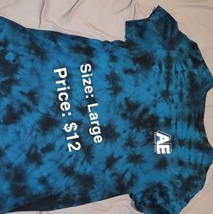 American Eagle Blue and Black Tie Dye Tee